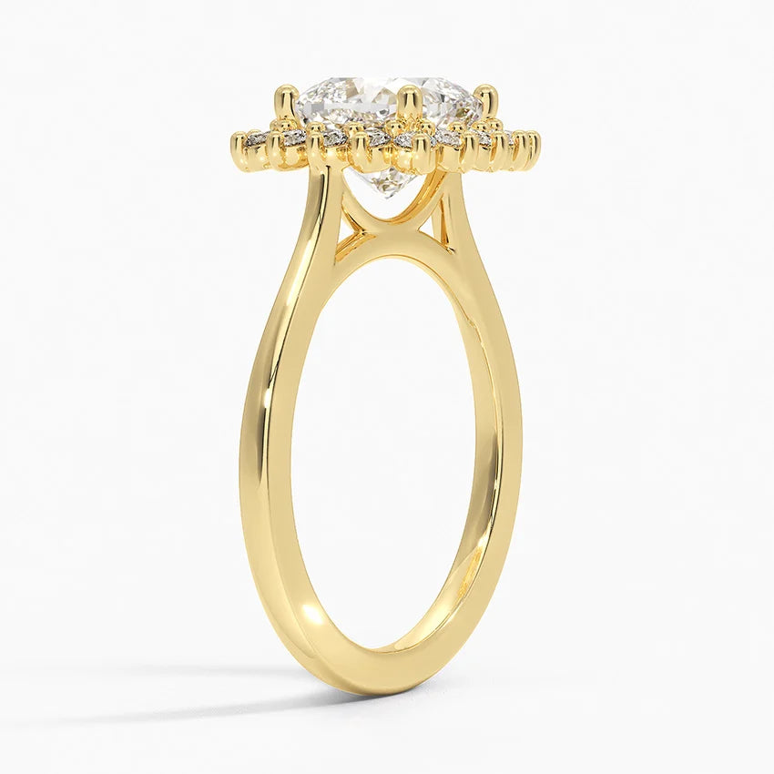 2,30 Karat Cushion Halo Tasarım Tektaş Laboratuvar Pırlanta Yüzük 18K -Vespera - Bold Diamonds