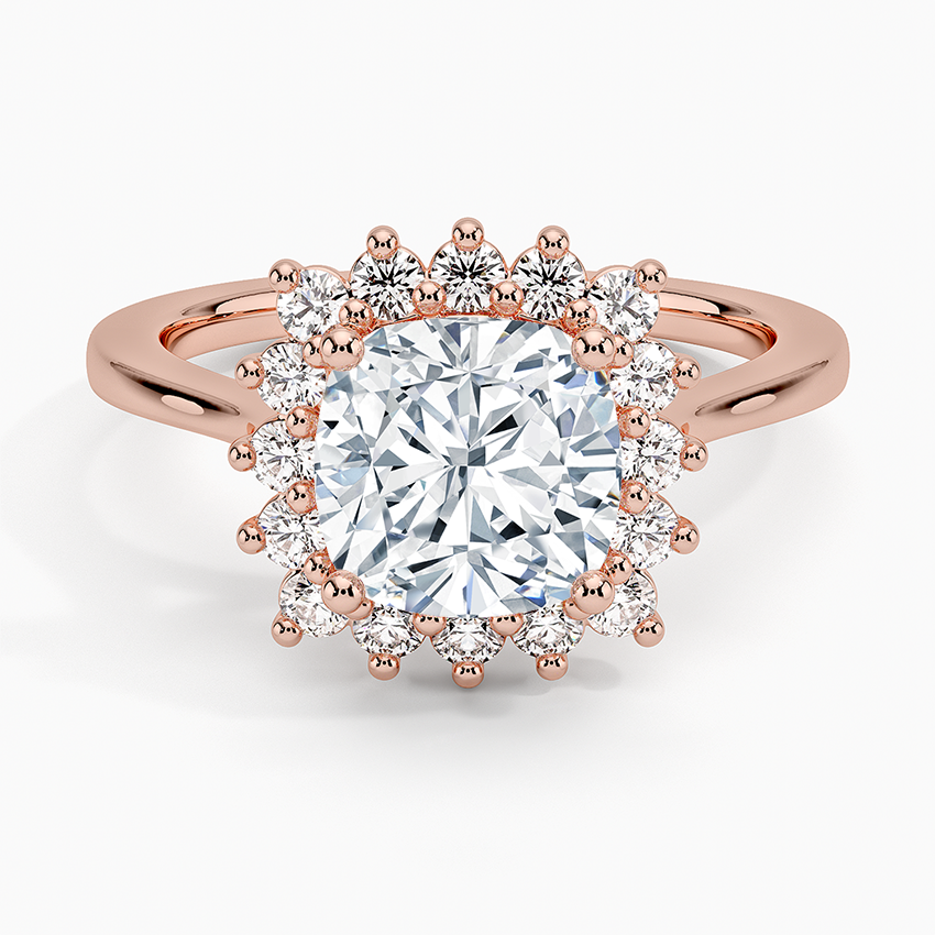 2,30 Karat Cushion Halo Tasarım Tektaş Laboratuvar Pırlanta Yüzük 18K -Vespera - Bold Diamonds
