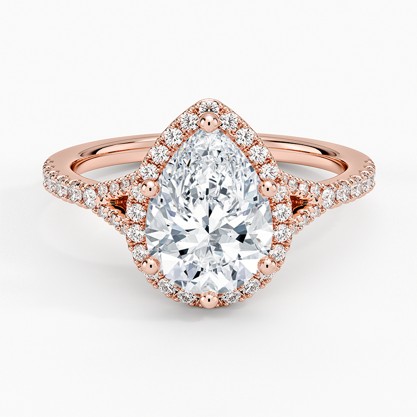 2,30 Karat Damla Halo Tasarım Tektaş Laboratuvar Pırlanta Yüzük 18K -Novara - Bold Diamonds