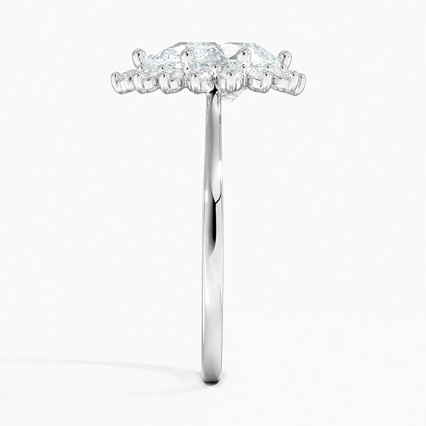 2,30 Karat Damla Halo Tasarım Tektaş Laboratuvar Pırlanta Yüzük 18K -Vespera - Bold Diamonds