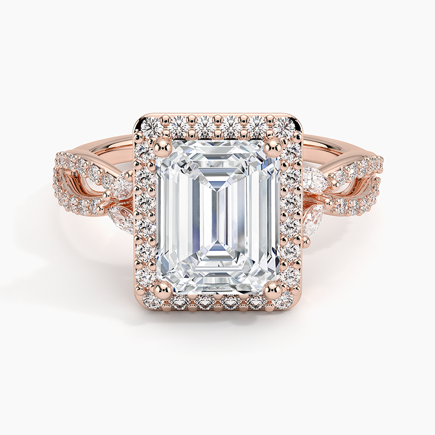 2.30 Karat Emerald Halo Tasarım Tektaş Laboratuvar Pırlanta Yüzük 18K -Coronae - Bold Diamonds