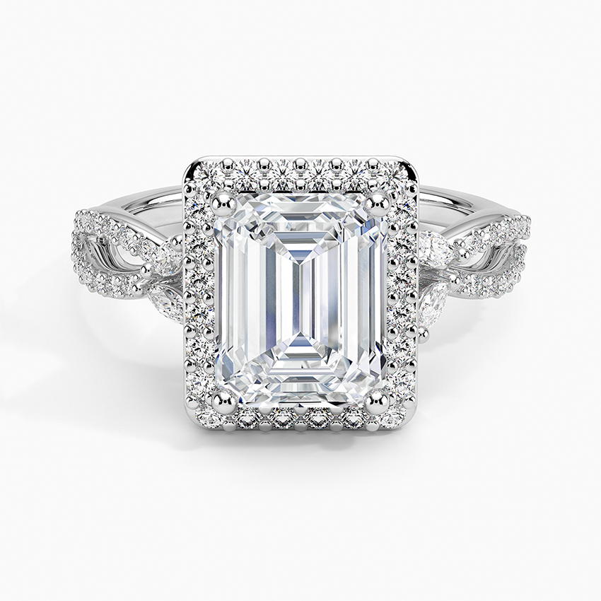 2.30 Karat Emerald Halo Tasarım Tektaş Laboratuvar Pırlanta Yüzük 18K -Coronae - Bold Diamonds