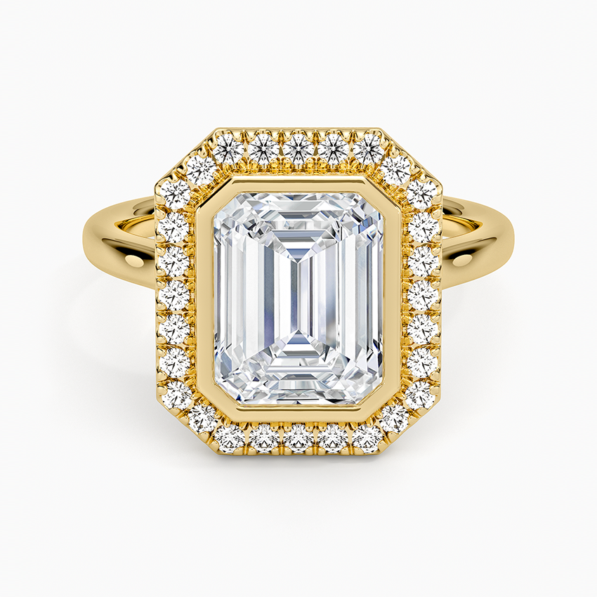2,30 Karat Emerald Halo Tasarım Tektaş Laboratuvar Pırlanta Yüzük 18K - Eterna - Bold Diamonds