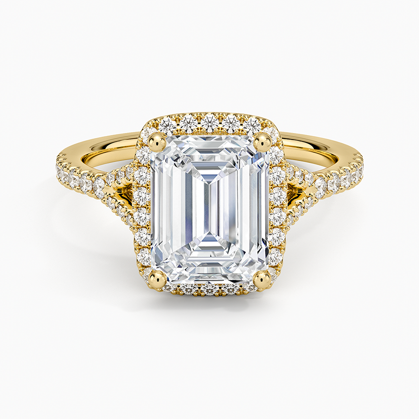 2,30 Karat Emerald Halo Tasarım Tektaş Laboratuvar Pırlanta Yüzük 18K -Novara - Bold Diamonds