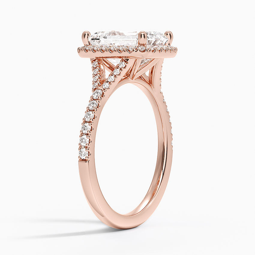 2,30 Karat Emerald Halo Tasarım Tektaş Laboratuvar Pırlanta Yüzük 18K -Novara - Bold Diamonds