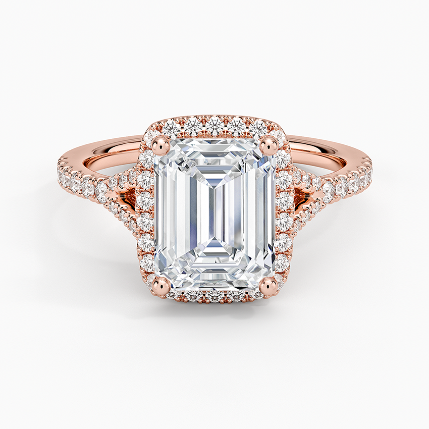2,30 Karat Emerald Halo Tasarım Tektaş Laboratuvar Pırlanta Yüzük 18K -Novara - Bold Diamonds