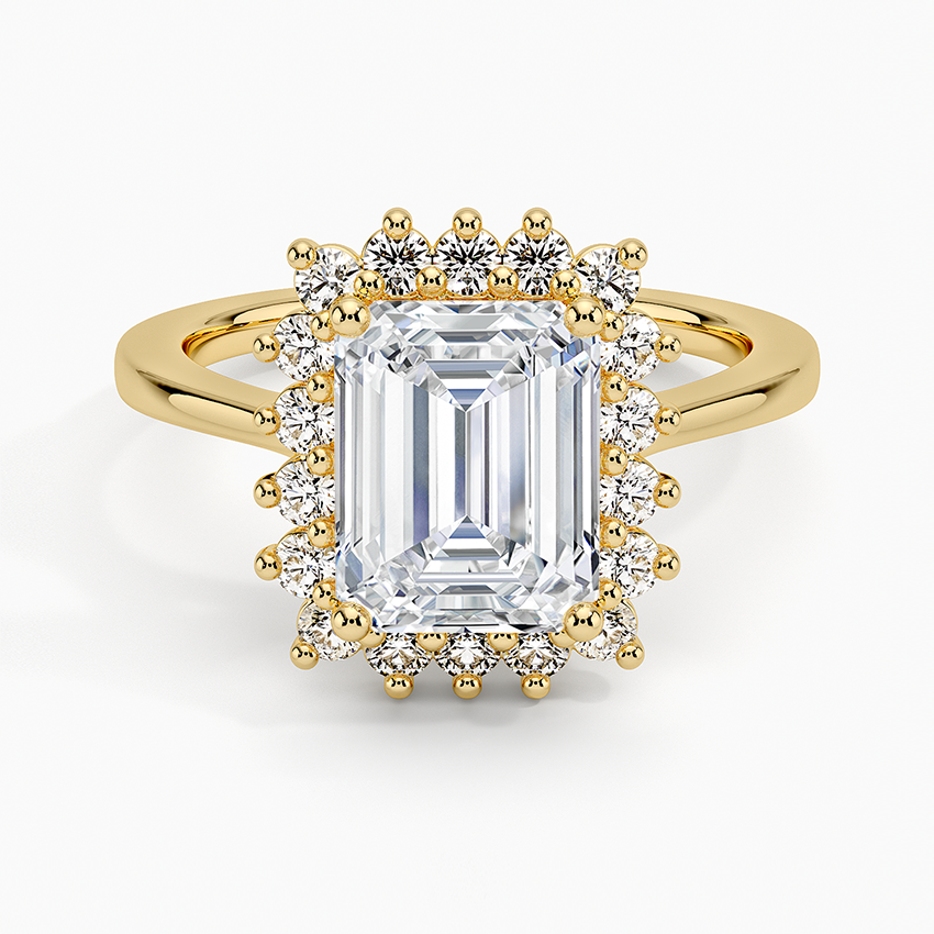 2,30 Karat Emerald Halo Tasarım Tektaş Laboratuvar Pırlanta Yüzük 18K -Vespera - Bold Diamonds