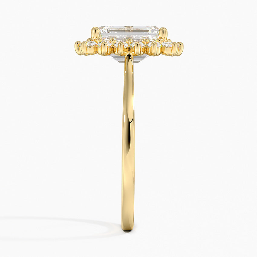 2,30 Karat Emerald Halo Tasarım Tektaş Laboratuvar Pırlanta Yüzük 18K -Vespera - Bold Diamonds