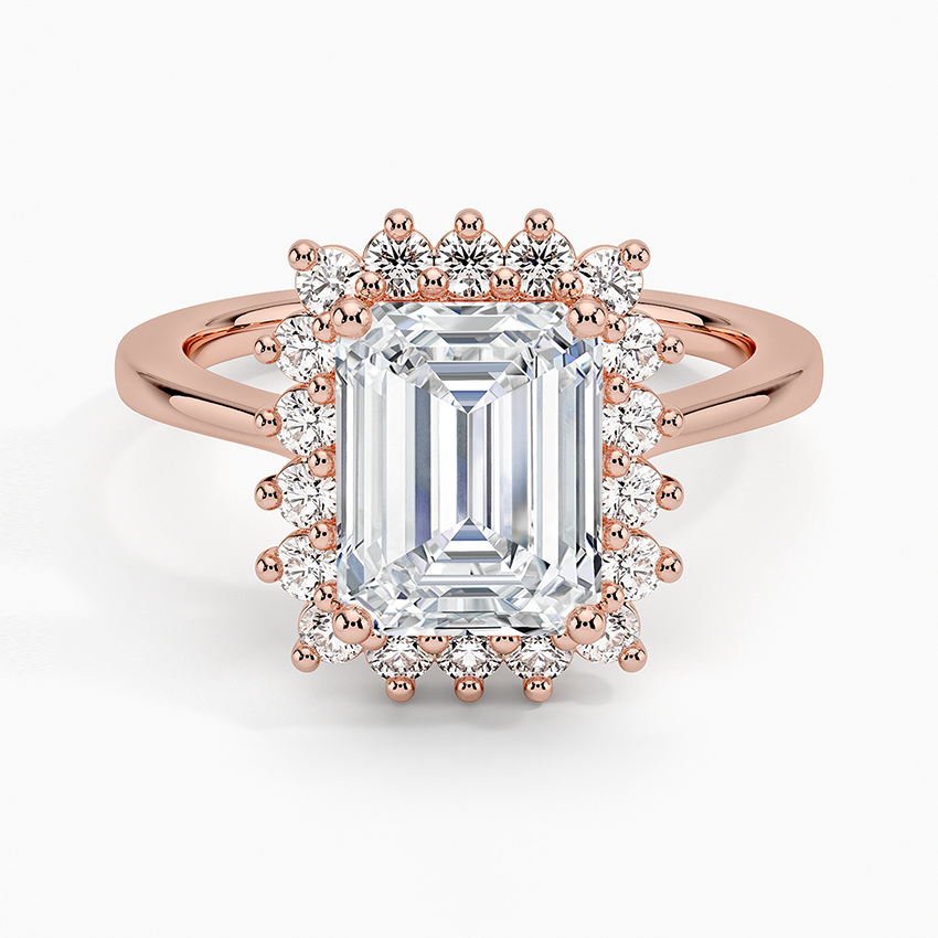 2,30 Karat Emerald Halo Tasarım Tektaş Laboratuvar Pırlanta Yüzük 18K -Vespera - Bold Diamonds