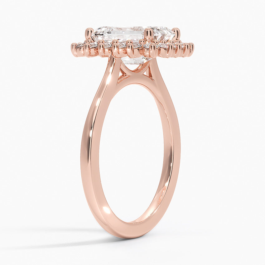 2,30 Karat Emerald Halo Tasarım Tektaş Laboratuvar Pırlanta Yüzük 18K -Vespera - Bold Diamonds