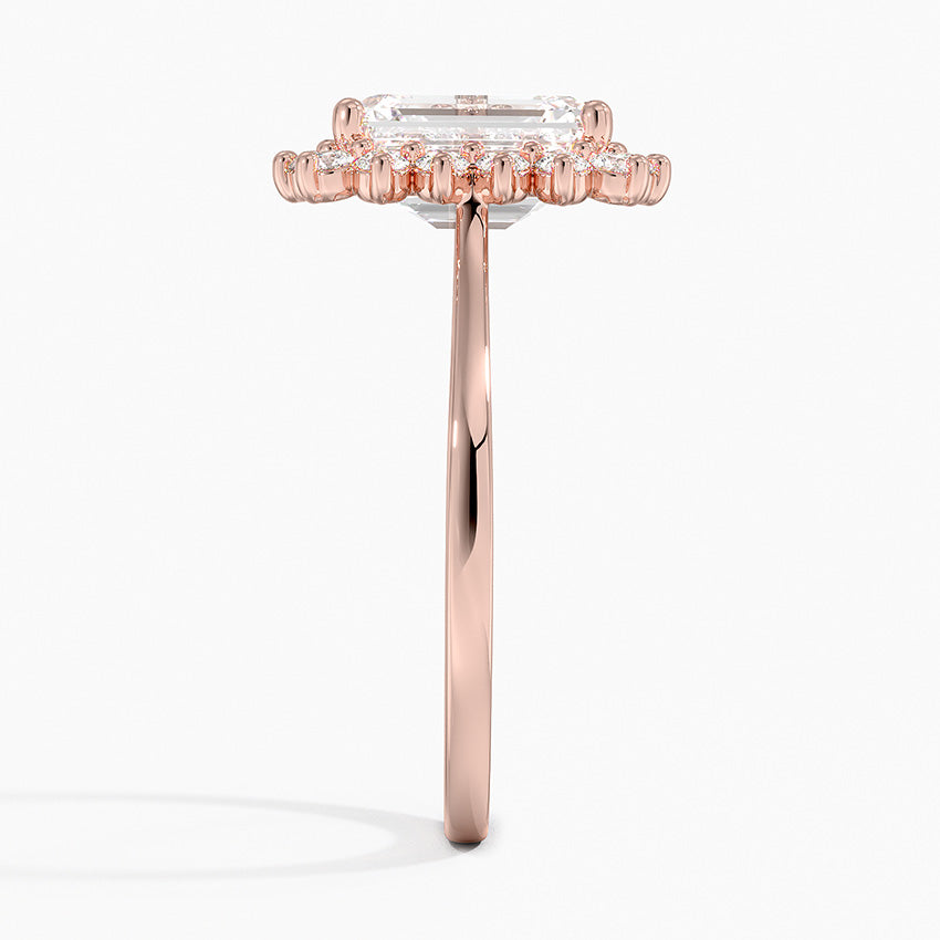 2,30 Karat Emerald Halo Tasarım Tektaş Laboratuvar Pırlanta Yüzük 18K -Vespera - Bold Diamonds