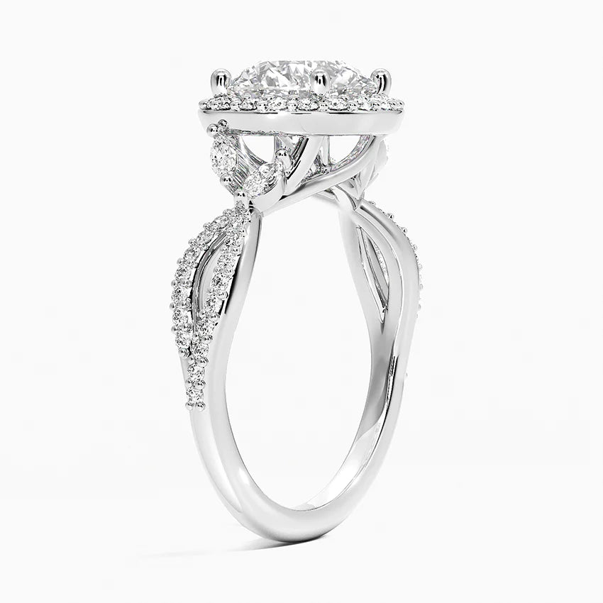 2.30 Karat Halo Tasarım Tektaş Laboratuvar Pırlanta Yüzük 18K -Coronae - Bold Diamonds