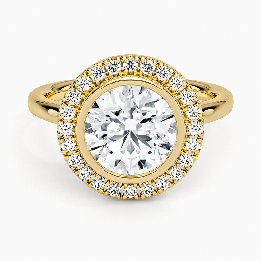 2,30 Karat Halo Tasarım Tektaş Laboratuvar Pırlanta Yüzük 18K - Eterna - Bold Diamonds