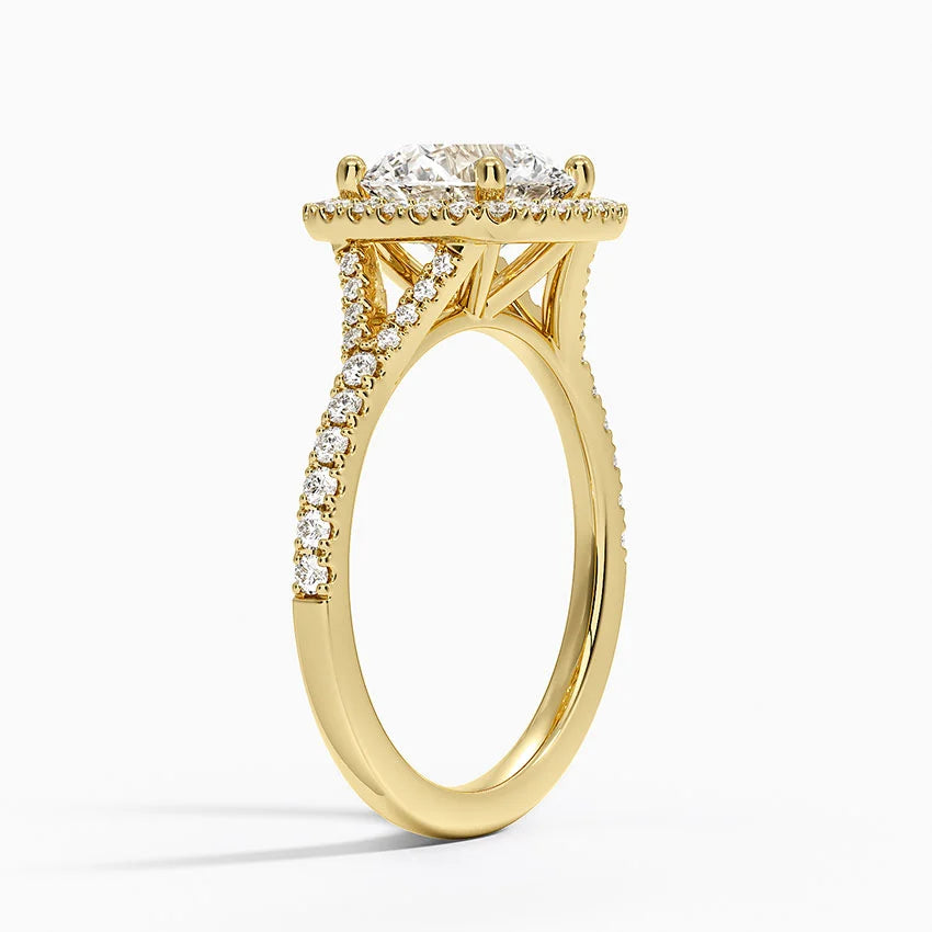 2,30 Karat Halo Tasarım Tektaş Laboratuvar Pırlanta Yüzük 18K -Novara - Bold Diamonds