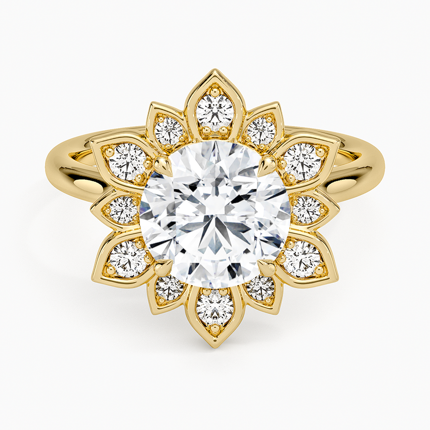 2,30 Karat Halo Tasarım Tektaş Laboratuvar Pırlanta Yüzük 18K - Solara - Bold Diamonds