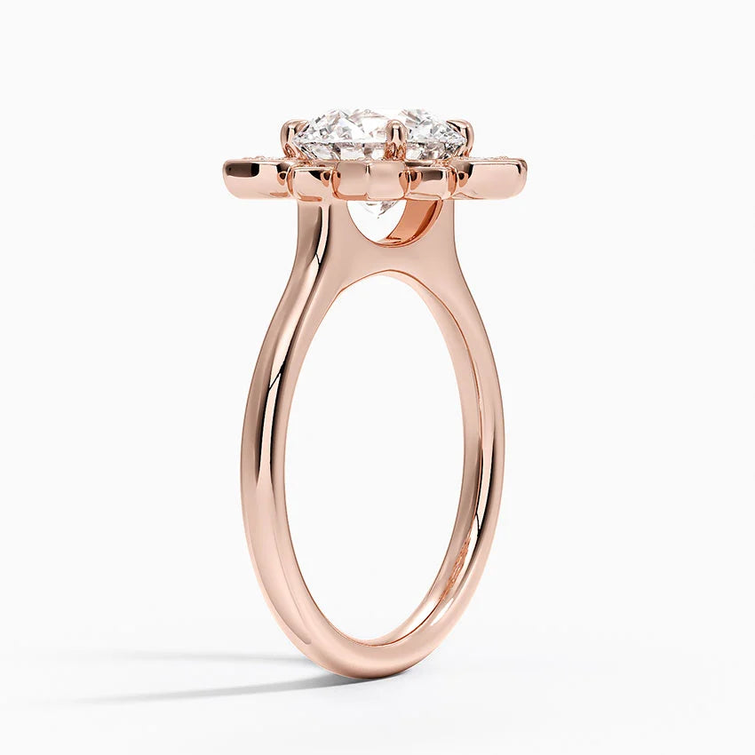 2,30 Karat Halo Tasarım Tektaş Laboratuvar Pırlanta Yüzük 18K - Solara - Bold Diamonds