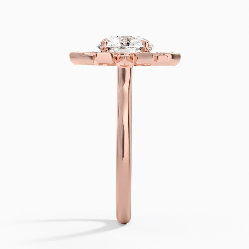 2,30 Karat Halo Tasarım Tektaş Laboratuvar Pırlanta Yüzük 18K - Solara - Bold Diamonds