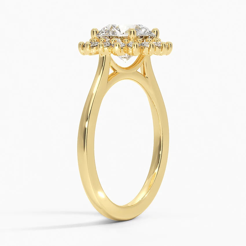 2,30 Karat Halo Tasarım Tektaş Laboratuvar Pırlanta Yüzük 18K -Vespera - Bold Diamonds