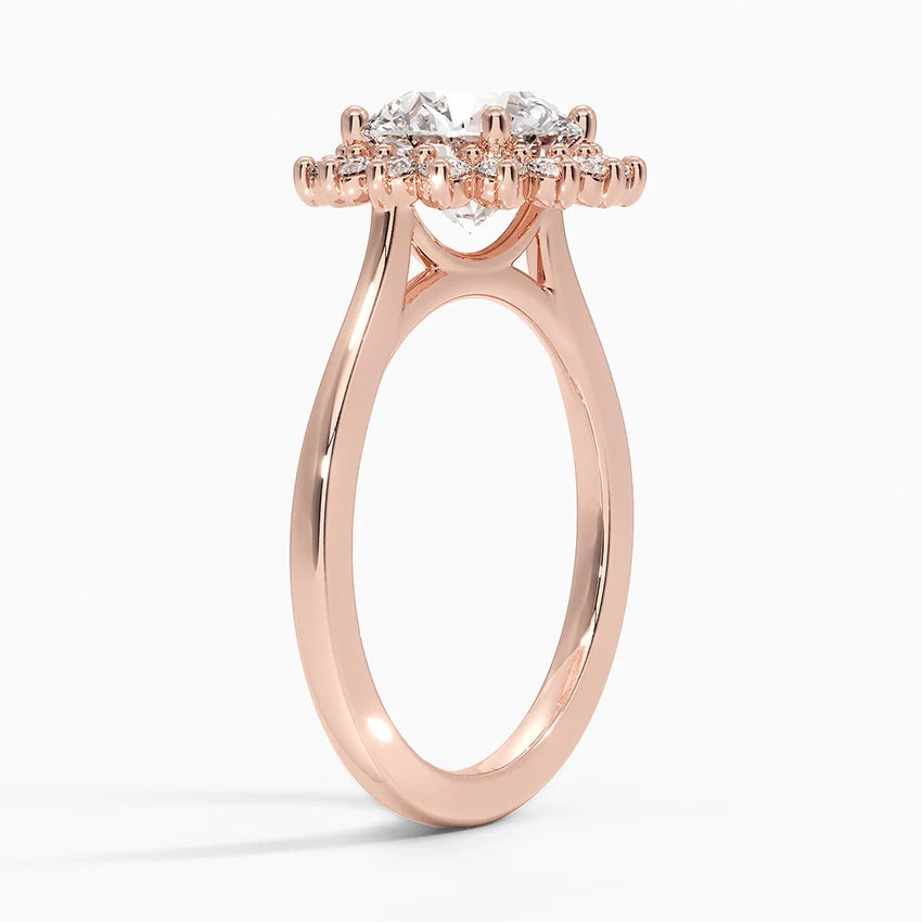 2,30 Karat Halo Tasarım Tektaş Laboratuvar Pırlanta Yüzük 18K -Vespera - Bold Diamonds