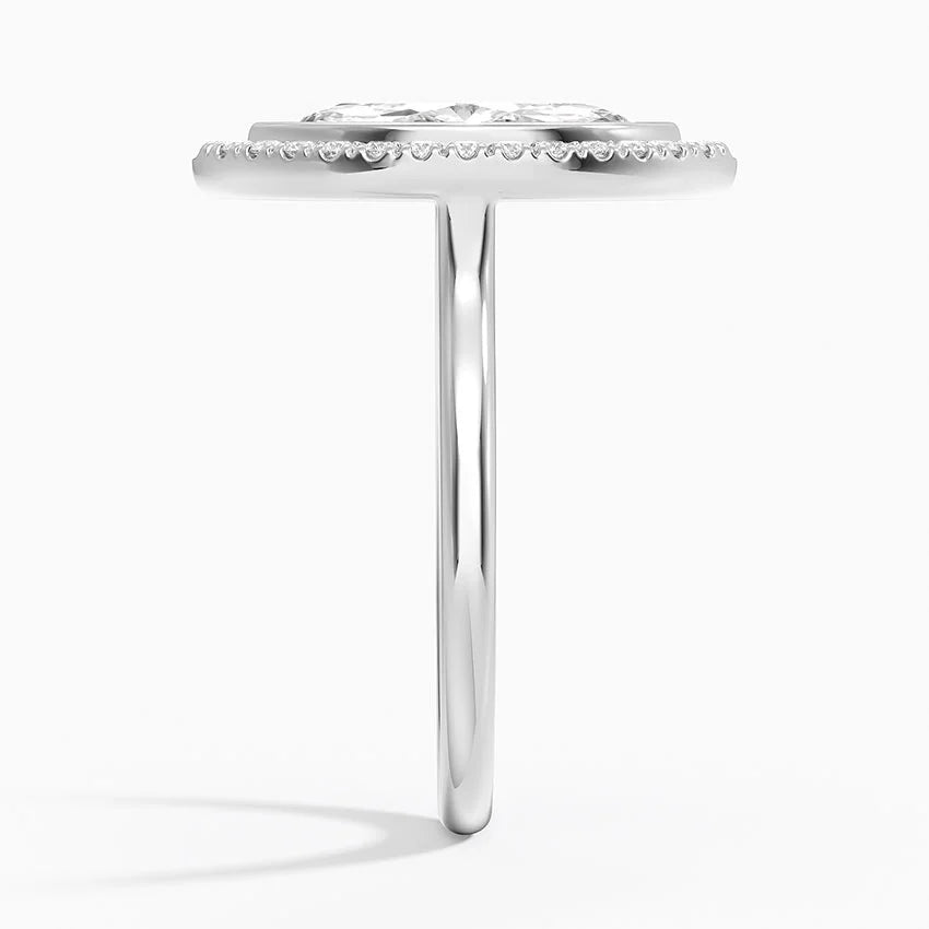 2,30 Karat Marquise Halo Tasarım Tektaş Laboratuvar Pırlanta Yüzük 18K - Eterna - Bold Diamonds