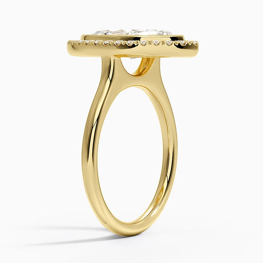 2,30 Karat Marquise Halo Tasarım Tektaş Laboratuvar Pırlanta Yüzük 18K - Eterna - Bold Diamonds