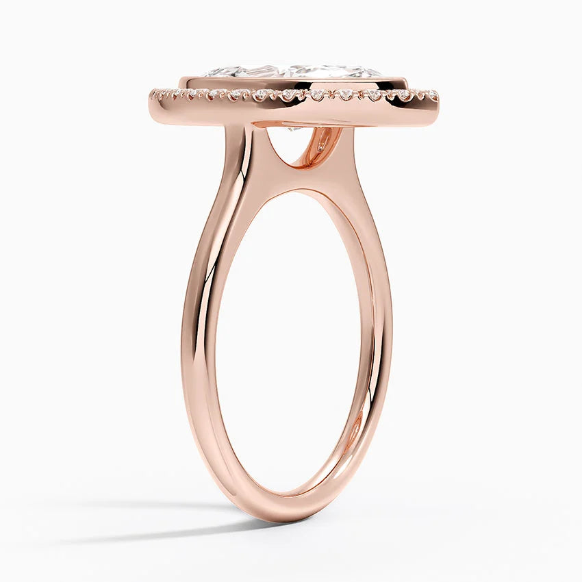 2,30 Karat Marquise Halo Tasarım Tektaş Laboratuvar Pırlanta Yüzük 18K - Eterna - Bold Diamonds
