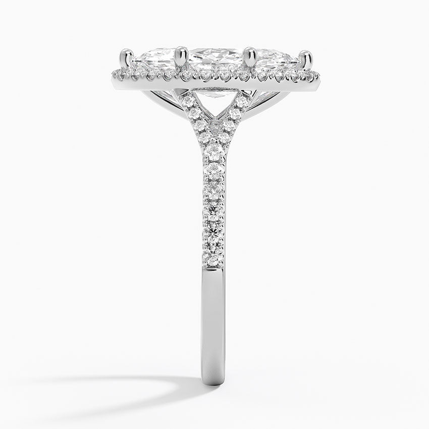 2,30 Karat Marquise Halo Tasarım Tektaş Laboratuvar Pırlanta Yüzük 18K -Novara - Bold Diamonds