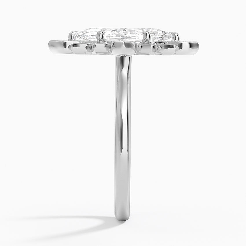 2,30 Karat Marquise Halo Tasarım Tektaş Laboratuvar Pırlanta Yüzük 18K - Solara - Bold Diamonds