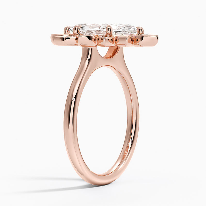 2,30 Karat Marquise Halo Tasarım Tektaş Laboratuvar Pırlanta Yüzük 18K - Solara - Bold Diamonds