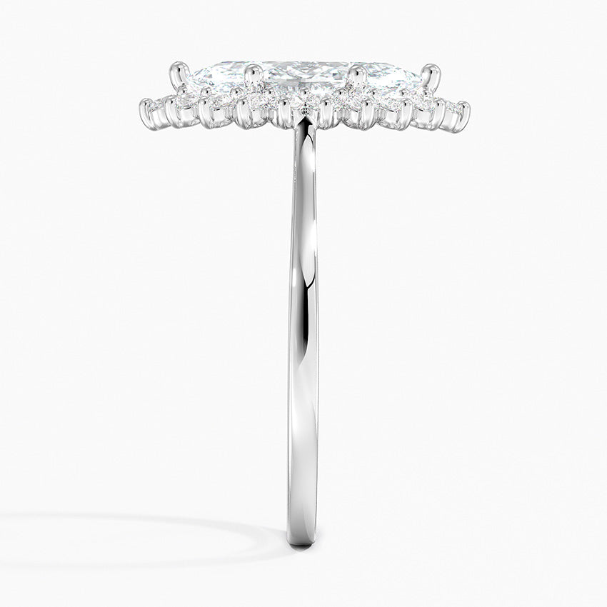2,30 Karat Marquise Halo Tasarım Tektaş Laboratuvar Pırlanta Yüzük 18K -Vespera - Bold Diamonds
