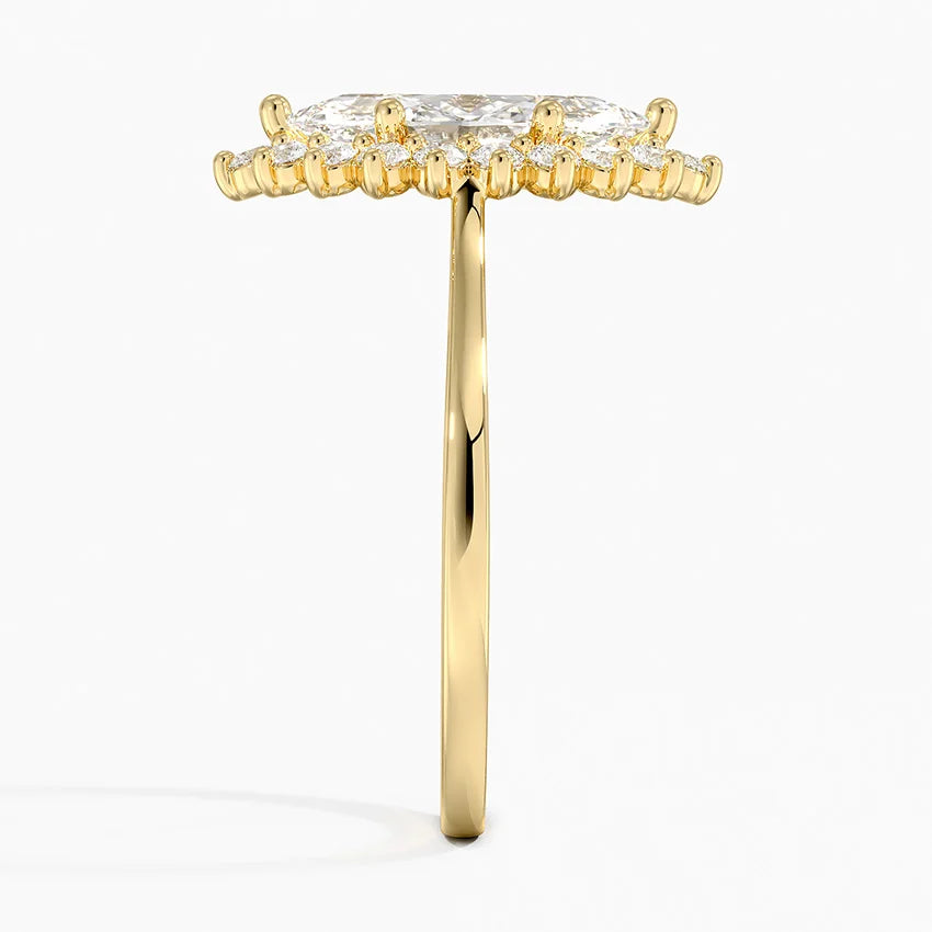 2,30 Karat Marquise Halo Tasarım Tektaş Laboratuvar Pırlanta Yüzük 18K -Vespera - Bold Diamonds
