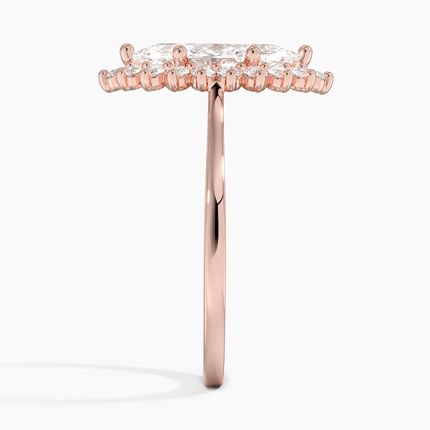 2,30 Karat Marquise Halo Tasarım Tektaş Laboratuvar Pırlanta Yüzük 18K -Vespera - Bold Diamonds