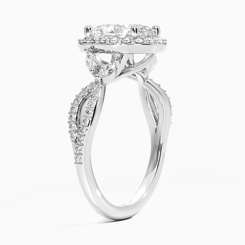 2.30 Karat Oval Halo Tasarım Tektaş Laboratuvar Pırlanta Yüzük 18K -Coronae - Bold Diamonds