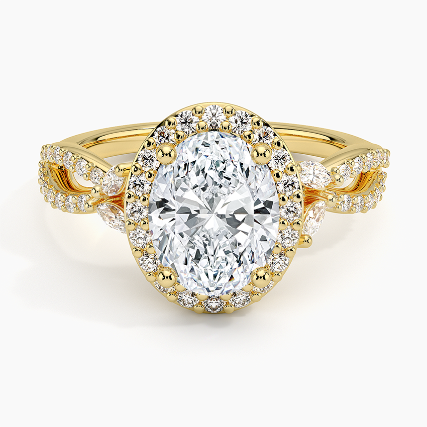 2.30 Karat Oval Halo Tasarım Tektaş Laboratuvar Pırlanta Yüzük 18K -Coronae - Bold Diamonds