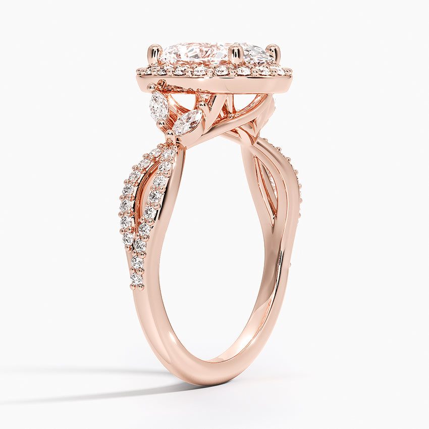 2.30 Karat Oval Halo Tasarım Tektaş Laboratuvar Pırlanta Yüzük 18K -Coronae - Bold Diamonds