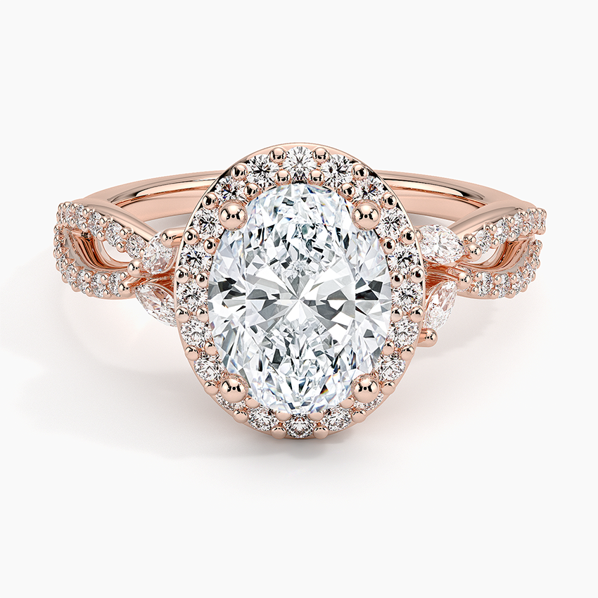 2.30 Karat Oval Halo Tasarım Tektaş Laboratuvar Pırlanta Yüzük 18K -Coronae - Bold Diamonds