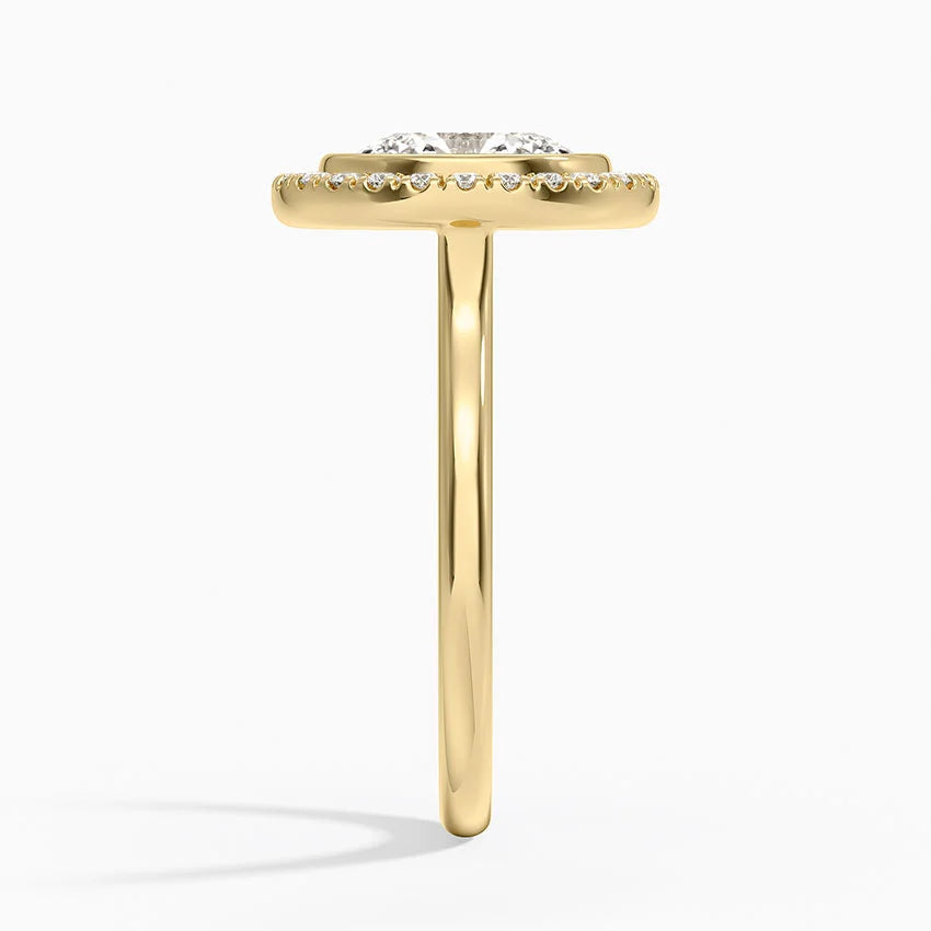 2,30 Karat Oval Halo Tasarım Tektaş Laboratuvar Pırlanta Yüzük 18K - Eterna - Bold Diamonds