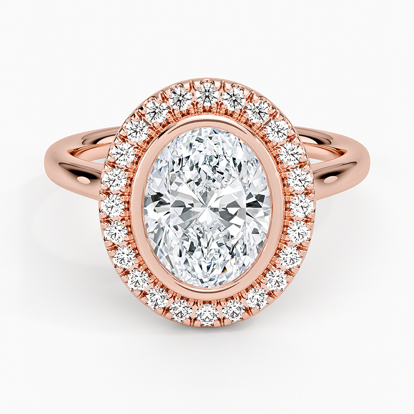 2,30 Karat Oval Halo Tasarım Tektaş Laboratuvar Pırlanta Yüzük 18K - Eterna - Bold Diamonds