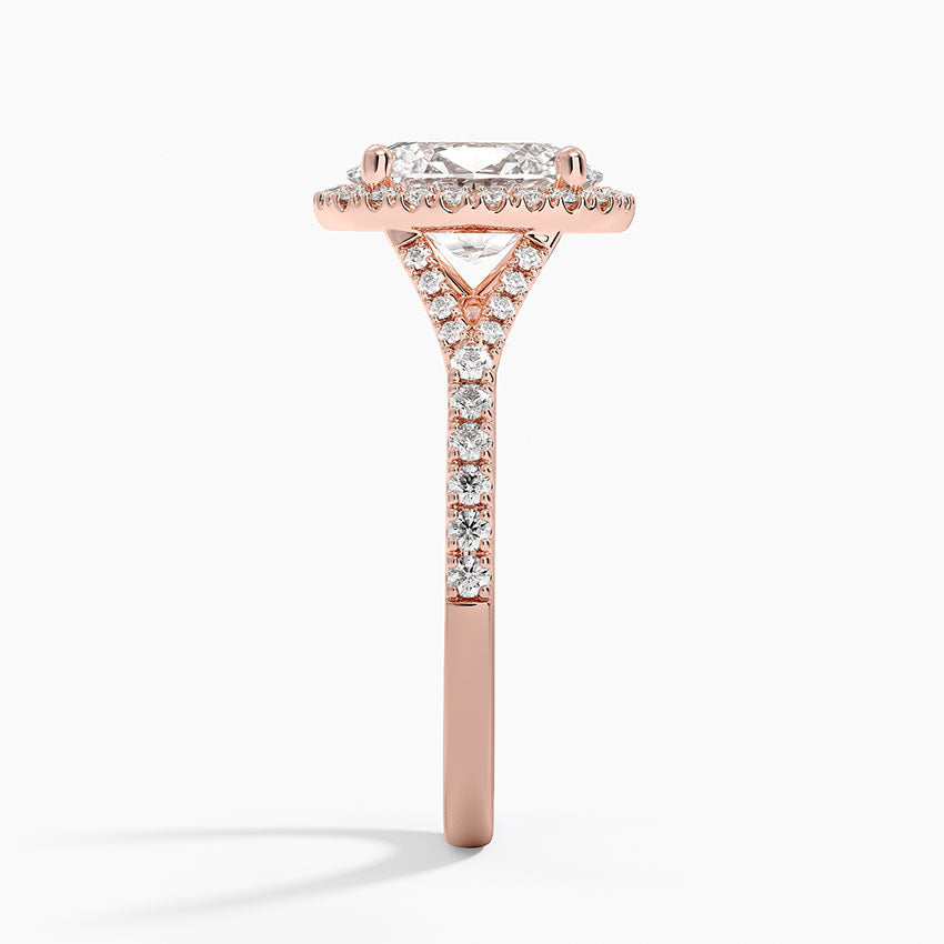 2,30 Karat Oval Halo Tasarım Tektaş Laboratuvar Pırlanta Yüzük 18K -Novara - Bold Diamonds