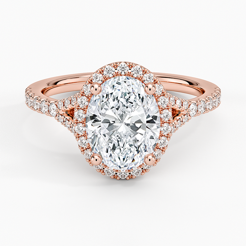 2,30 Karat Oval Halo Tasarım Tektaş Laboratuvar Pırlanta Yüzük 18K -Novara - Bold Diamonds
