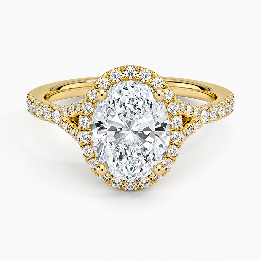 2,30 Karat Oval Halo Tasarım Tektaş Laboratuvar Pırlanta Yüzük 18K -Novara - Bold Diamonds