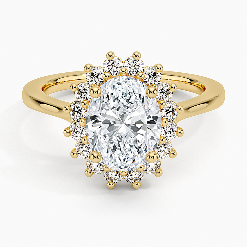 2,30 Karat Oval Halo Tasarım Tektaş Laboratuvar Pırlanta Yüzük 18K - Vespera - Bold Diamonds
