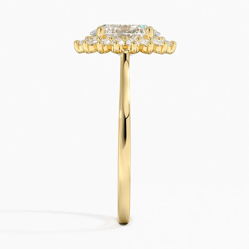 2,30 Karat Oval Halo Tasarım Tektaş Laboratuvar Pırlanta Yüzük 18K - Vespera - Bold Diamonds