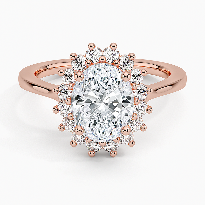 2,30 Karat Oval Halo Tasarım Tektaş Laboratuvar Pırlanta Yüzük 18K - Vespera - Bold Diamonds