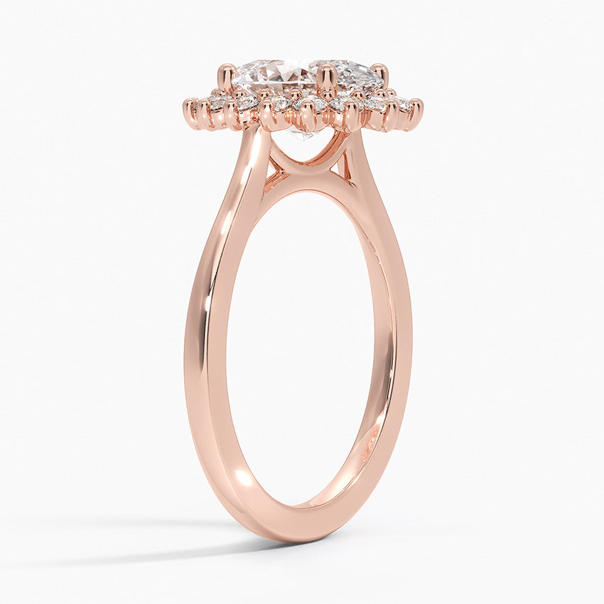 2,30 Karat Oval Halo Tasarım Tektaş Laboratuvar Pırlanta Yüzük 18K - Vespera - Bold Diamonds