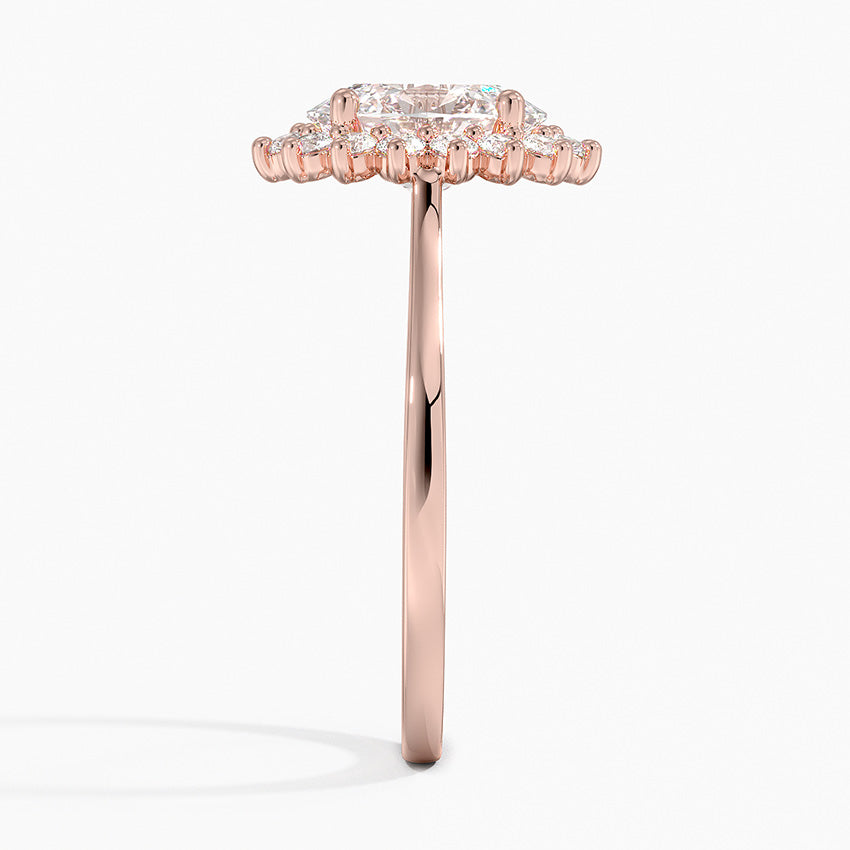 2,30 Karat Oval Halo Tasarım Tektaş Laboratuvar Pırlanta Yüzük 18K - Vespera - Bold Diamonds