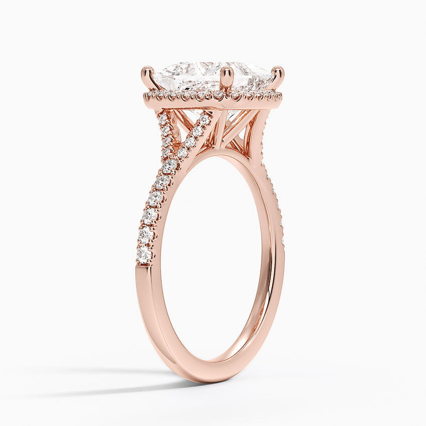 2,30 Karat Prenses Halo Tasarım Tektaş Laboratuvar Pırlanta Yüzük 18K -Novara - Bold Diamonds
