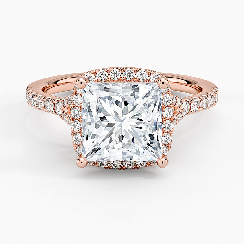 2,30 Karat Prenses Halo Tasarım Tektaş Laboratuvar Pırlanta Yüzük 18K -Novara - Bold Diamonds