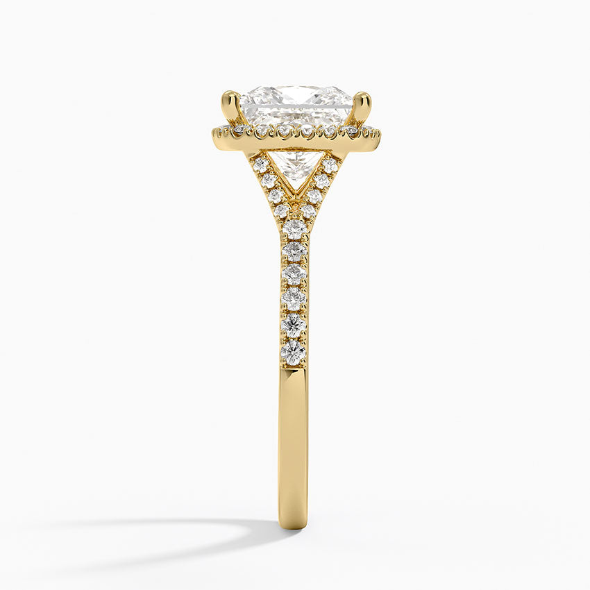 2,30 Karat Prenses Halo Tasarım Tektaş Laboratuvar Pırlanta Yüzük 18K -Novara - Bold Diamonds
