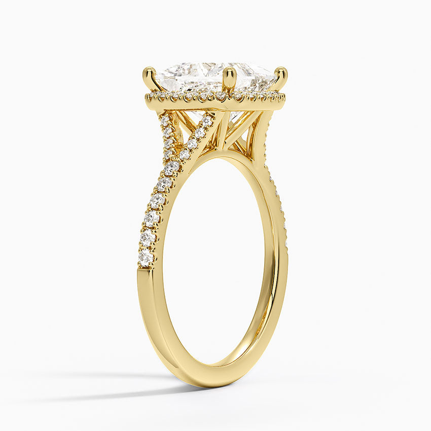 2,30 Karat Prenses Halo Tasarım Tektaş Laboratuvar Pırlanta Yüzük 18K -Novara - Bold Diamonds